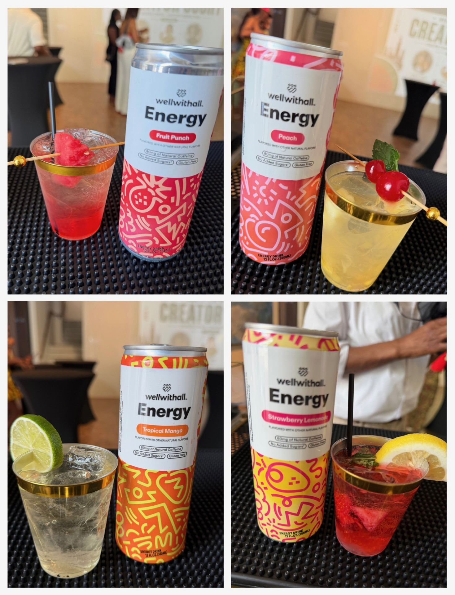 Sip & Slay signature mocktails poured and garnished at a Chicago event